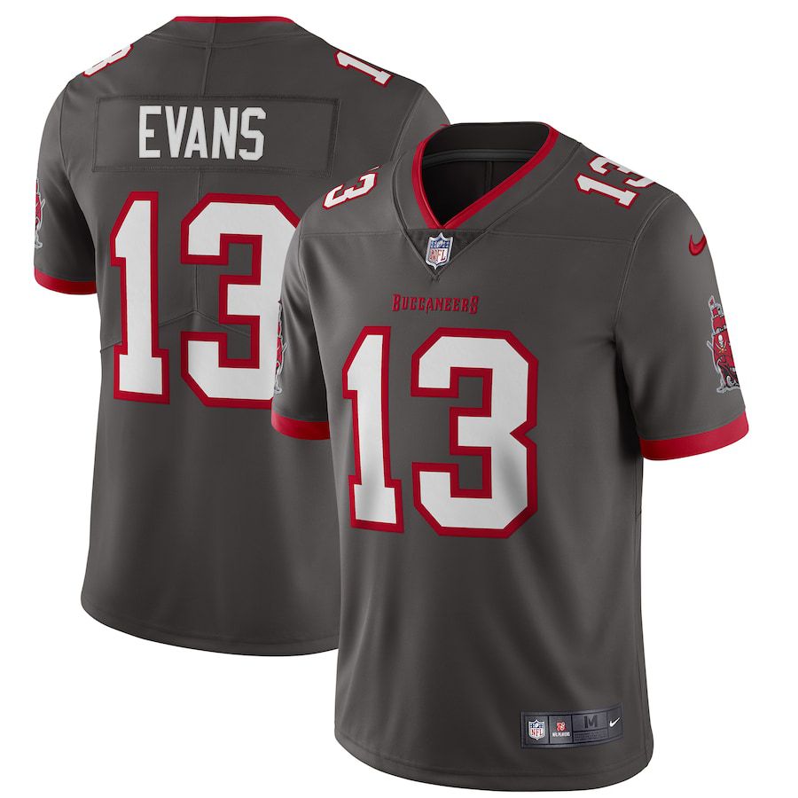 Men Tampa Bay Buccaneers #13 Mike Evans Nike Pewter Alternate Vapor Limited NFL Jersey